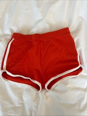 Hanna Andersson Red Kids Retro Athletic Shorts with White Trim